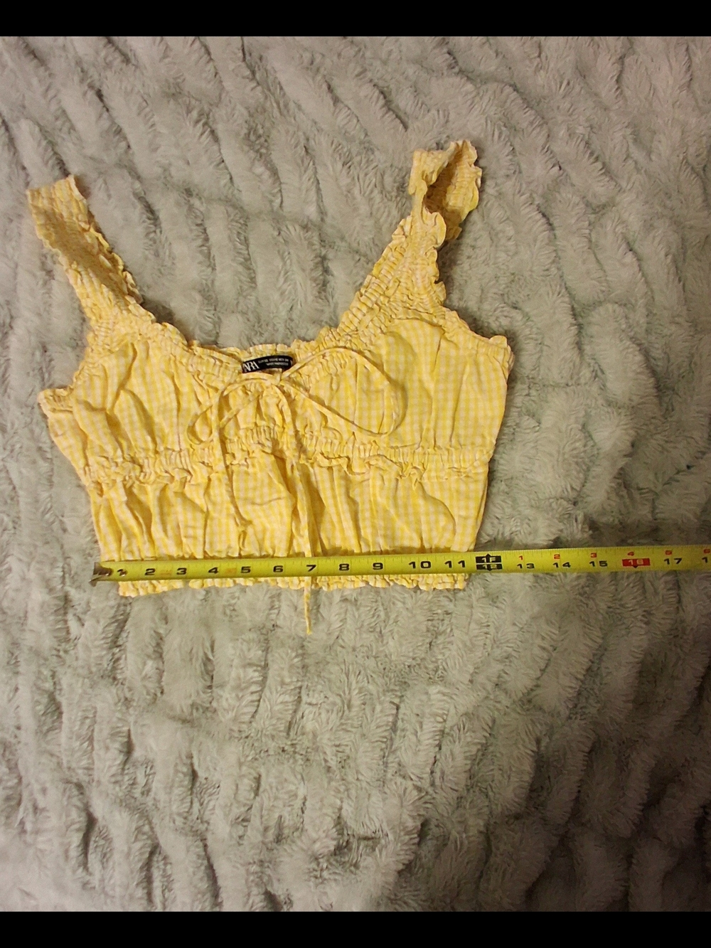 Zara Ruffled Textured Crop Top - Picture 4 of 7